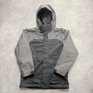 The North Face DryVent Jacket Kids L Grey Black Excellent Hooded Colorblock